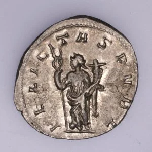 Alternative view of Volusian AR Antoninianus - FELICITAS PVBL (Mediolanum Mint)