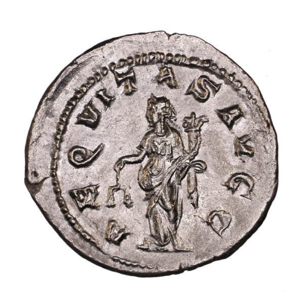 AEQVITAS AVGG, Aequitas standing left with scales & cornucopia.
