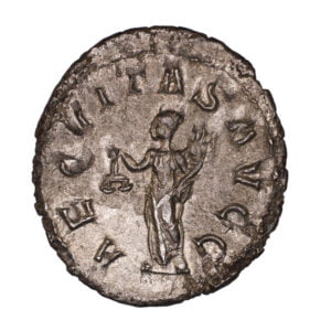 AEQVITAS AVGG, Aequitas standing left with scales & cornucopia.