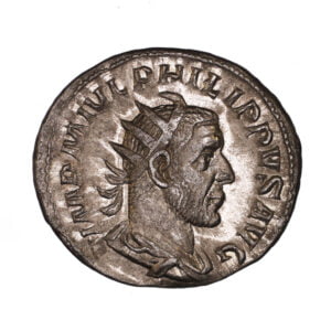 IMP M IVL PHILIPPVS AVG, radiate, draped and cuirassed bust right.