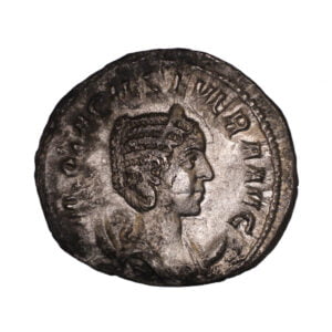 M OTACIL SEVERA AVG, diademed, draped bust right on crescent.