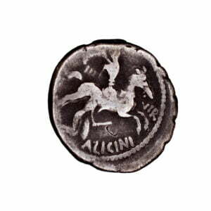 Alternative view of A. Licinius Nerva. AR Denarius - Horseman Dragging Warrior