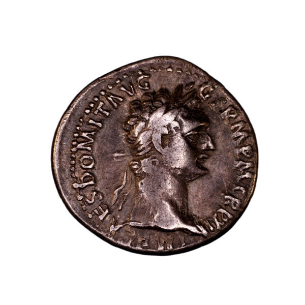 Domitian AR Denarius - Minerva Standing