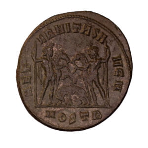 Alternative view of Maxentius AE Follis - AETERNITAS AVG N (Ostia Mint)