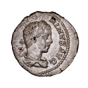 Elagabalus AR Denarius - Providentia Standing Obv