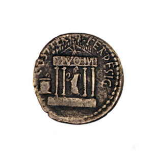 Octavian AR Denarius - DIVO IVL (Traveling Mint)