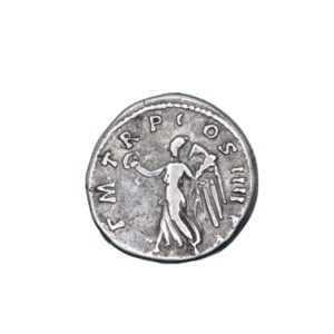 Trajan AR Denarius - Victory holding wreath and palm.