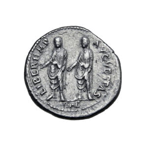 Vespasian AR Denarius - LIBERI IMP AVG VESPAS (Ephesus Mint)