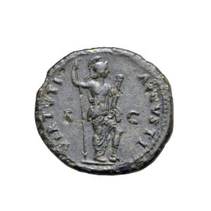Domitian AE As - VIRTVTI AVGVSTI