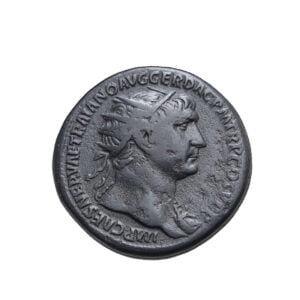 Trajan AE Dupondius - Trophy With Shields at Base