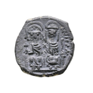 Justin II and Sophia AE Half Follis (Nicomedia Mint)