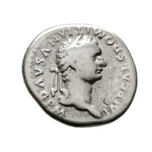 Domitian AR Denarius - Winged Thunderbolt on a Draped Seat