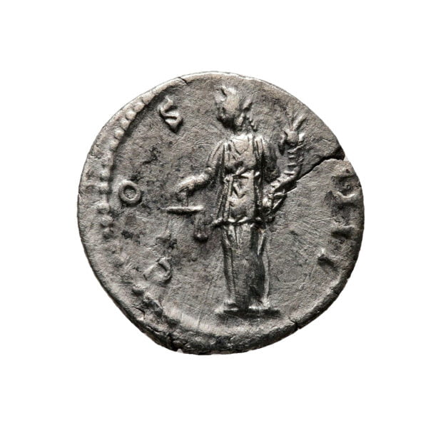 Antoninus Pius AR Denarius - Aequitas Standing (rare left facing portrait)