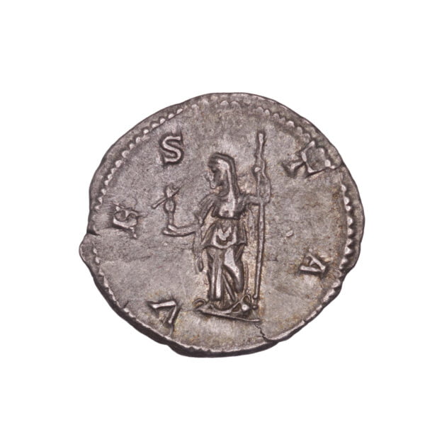 Julia Domna AR Denarius - VESTA (Under Caracalla) - Image 2
