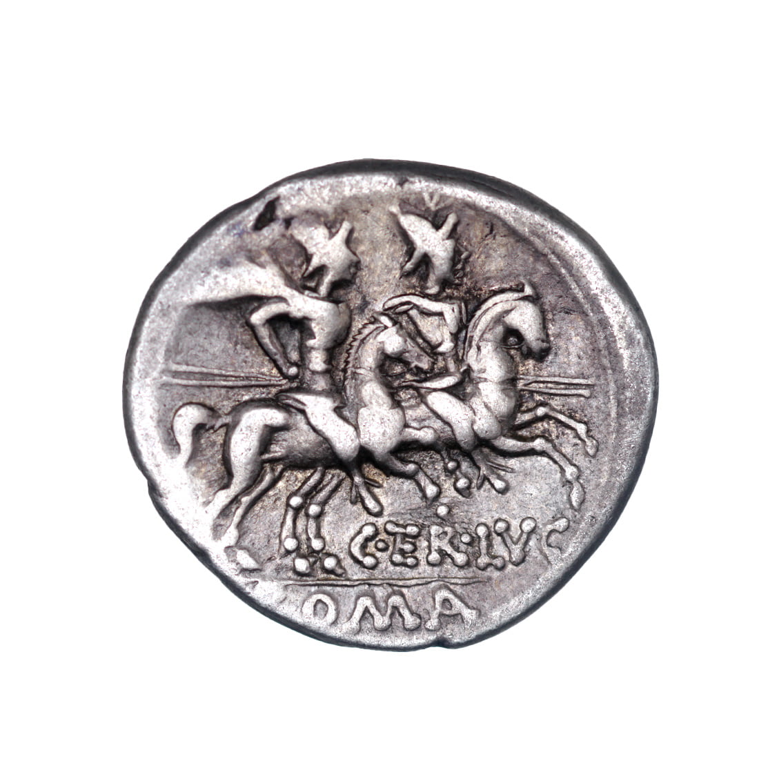 C. Terentius Lucanus AR Denarius - Dioscuri Galloping - Image 2