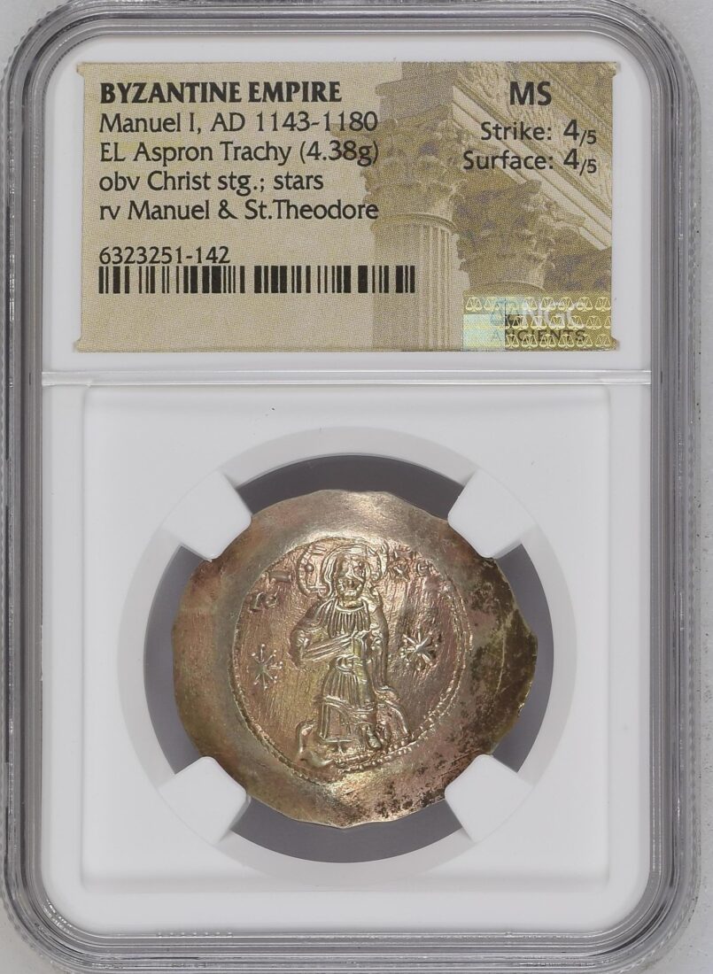 Manuel I EL Aspron Trachy - Nimbate Bust of Christ (NGC Graded MS) - Image 3