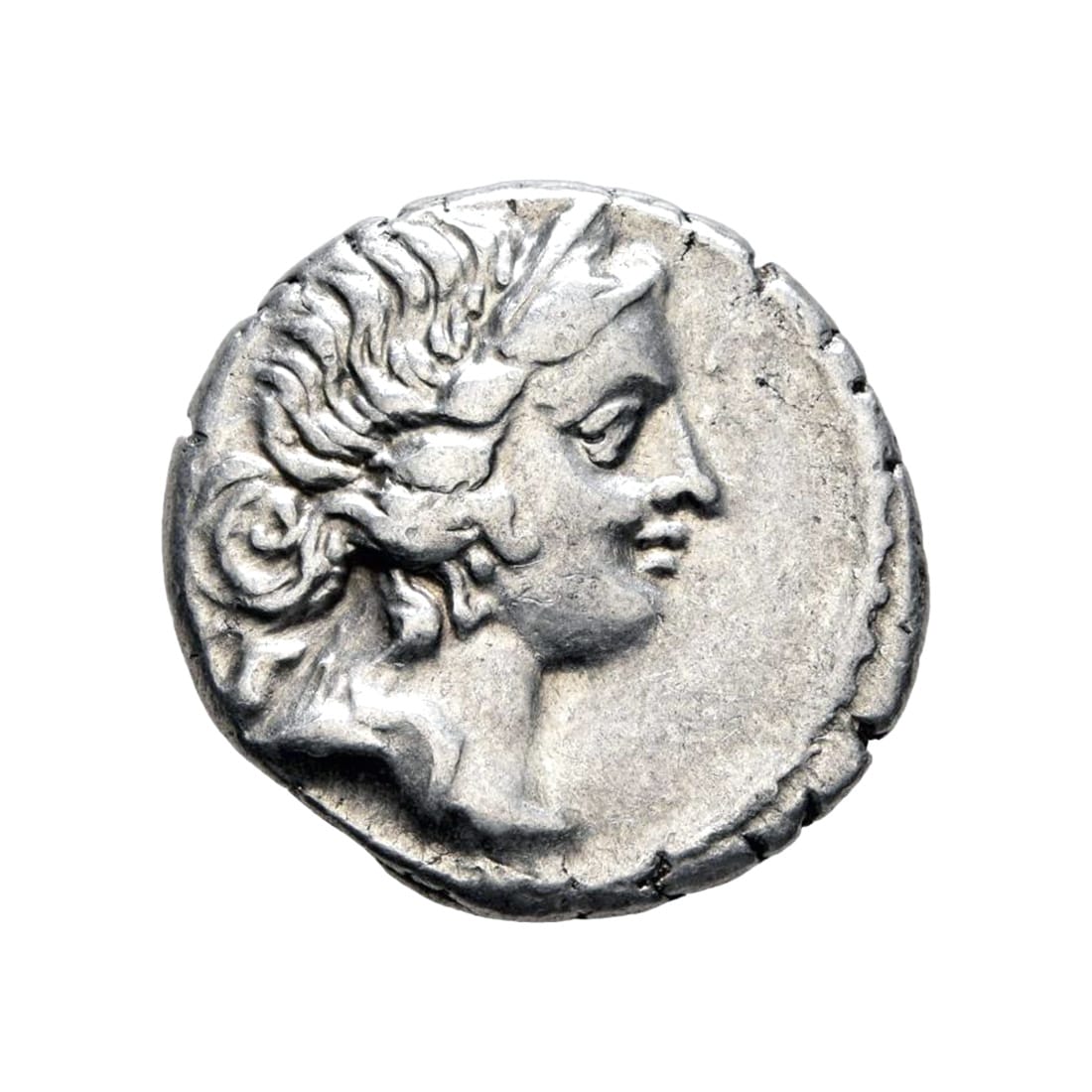 Julius Caesar AR Denarius - Aeneas Carrying Anchises (Military Mint)