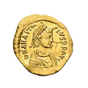 Anastasius I AU Tremissis - VICTORIA AVGVSTORVM (Constantinople Mint)