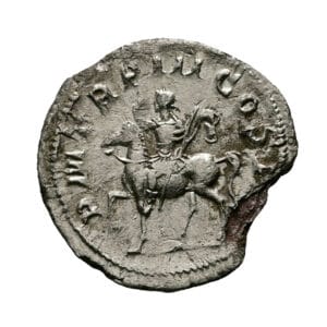 Alternative view of Gordian III AR Denarius - Emperor on Horseback