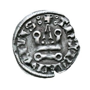 Principality of Achaea. Gui II de La Roche BI Denier Tournois (Crusader States)