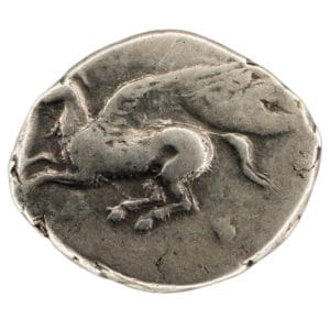 Arkanania, Leukas AR Stater - Athena in Corinthian Helmet