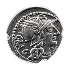 L Antestius Gragulus AR Denarius - Jupiter in Galloping Quadriga