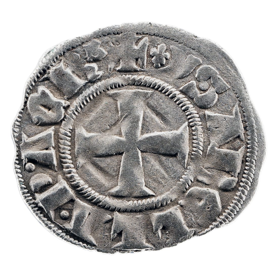 Isabelle of Villehardouin AR Denier Tournois - Crusader States - Principality of Achaea - Image 2