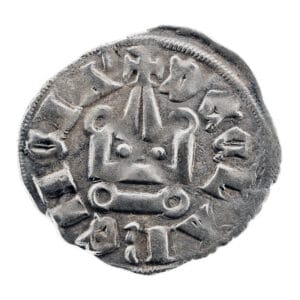 Isabelle of Villehardouin AR Denier Tournois - Crusader States - Principality of Achaea