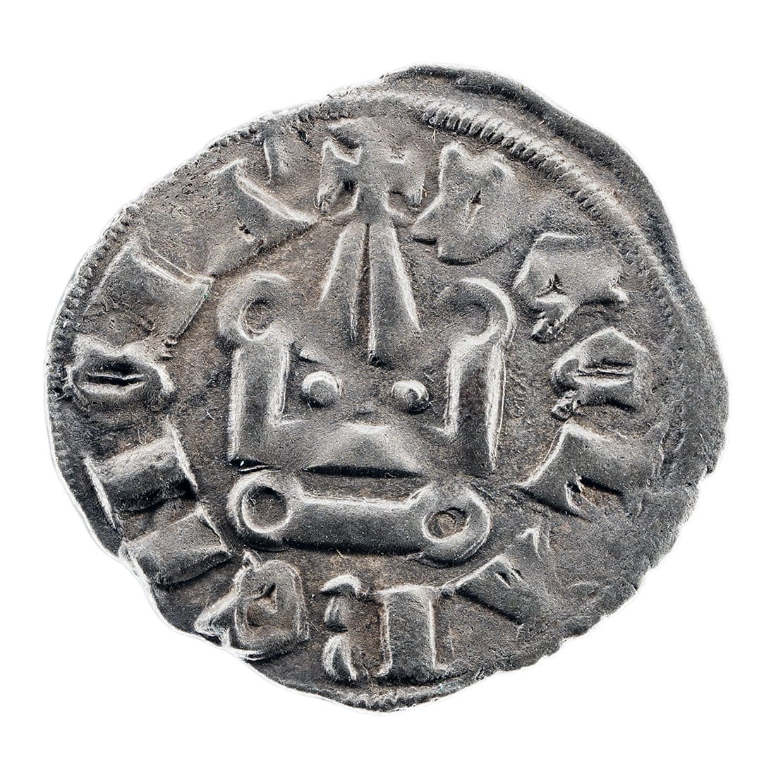 Isabelle of Villehardouin AR Denier Tournois - Crusader States - Principality of Achaea