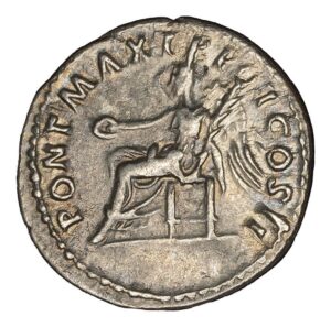 Alternative view of Trajan AR Denarius - Victory Seated Holding Patera & Palm