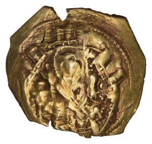 Alternative view of Andronicus II Palaeologus, with Michael IX EL Hyperpyron -Bust of Virgin Mary