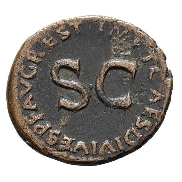 Tiberius Posthumous AE As - Restitution Issue Struck Under Titus