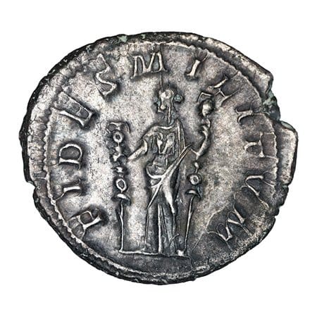 Alternative view of Maximinus Thrax AR Denarius - FIDES MILITVM