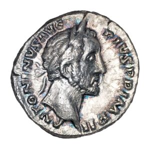 Antoninus Pius AR Denarius - Salus Seated