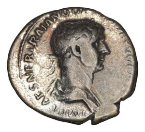 Trajan AR Denarius - FORT RED