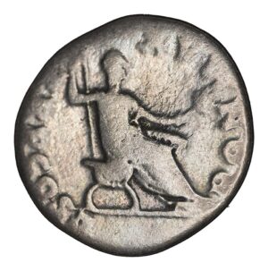 Alternative view of Vespasian AR Denarius - Titus Seated on Curule Chair
