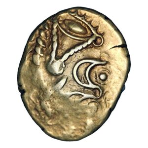 Suessiones, Gallia Belgica AR Stater - Degenerated bust of Apollo
