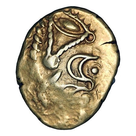 Suessiones, Gallia Belgica AR Stater - Degenerated bust of Apollo