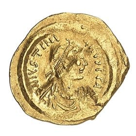 Justinian I AU Tremissis - VICTORIA AVGVSTORVM