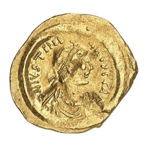 Justinian I AU Tremissis - VICTORIA AVGVSTORVM