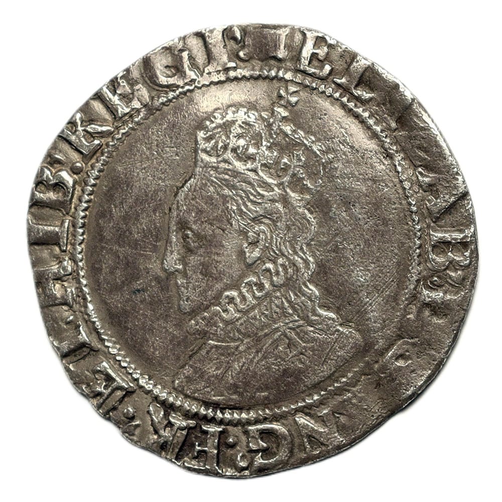 Elizabeth I, Tudor AR Shilling - Long cross through shield, inside a beaded circle (6th Issue)