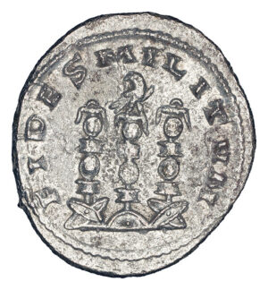 Alternative view of Valerian II BI Antoninianus - FIDES MILITVM (Antioch or Samosata Mint)