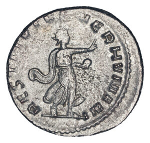 Alternative view of Valerian AR Antoninianus - RESTITVT GENER HVMANI (Viminacium Mint)