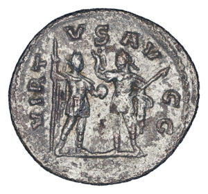 Alternative view of Valerian AR Antoninianus - VIRTVS AVGG (Antioch or Samosata Mint)