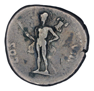 Alternative view of Vespasian AR Denarius - Mars Holding Spear and Trophy