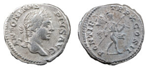 Caracalla-AR-Denarius-Mars-Advancing-with-Trophy-RIC-116