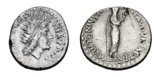Marc Antony AR Denarius - Sol Radiate (Athens Mint)