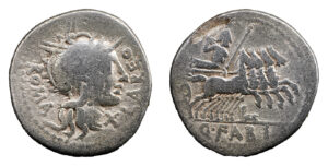 Q. Fabius Labeo AR Denarius - Jupiter in Quadriga
