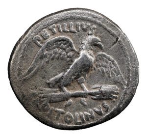 Alternative view of Petillius Capitolinus AR Denarius - Capitoline Temple