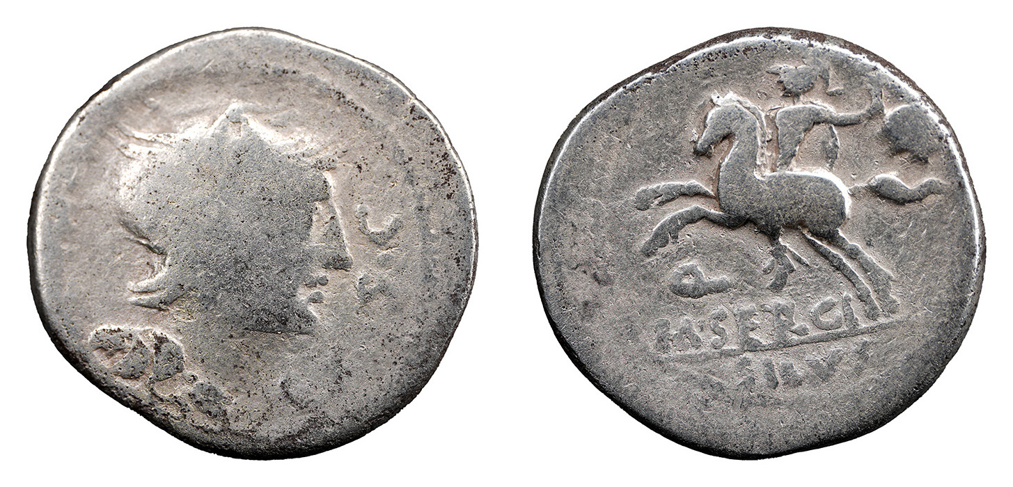 M. Fannius AR Denarius - Victory in quadriga